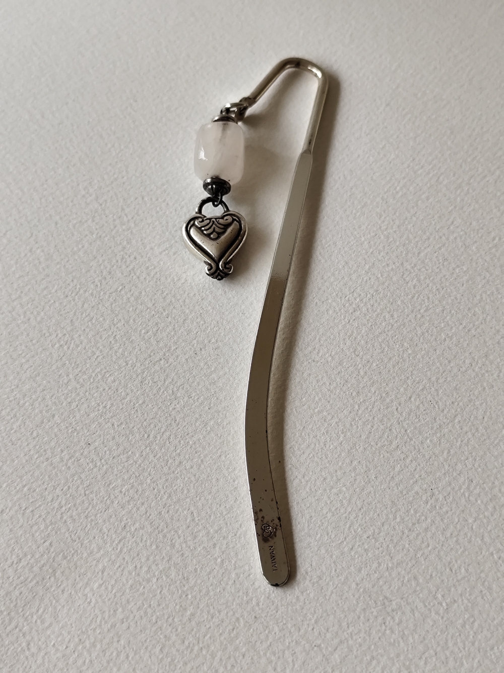 4/$50⭐️Brighton Silver Bookmark with White Bead & Heart Charm